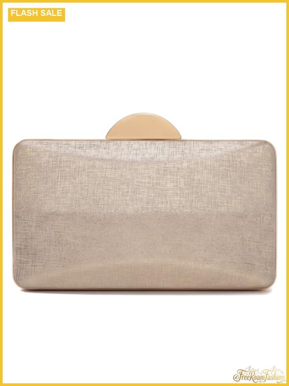 Champagne Hard Shell Clutch Sequined Evening Bag Detachable Chain Strap